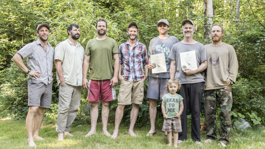 Pictured left to right Dave Moskowitz, Mark Elbroch, Matt Nelson, Casey McFarland, Preston Taylor, Willow McConnell(future bear trailer), Nate Harvey and Brian McConnell